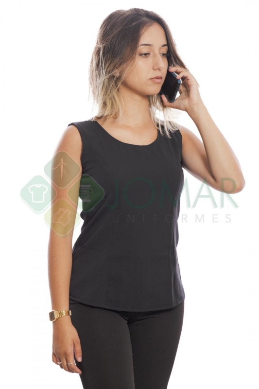 Blusa social feminina para uniformes