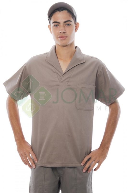 Camisa em brim manga curta