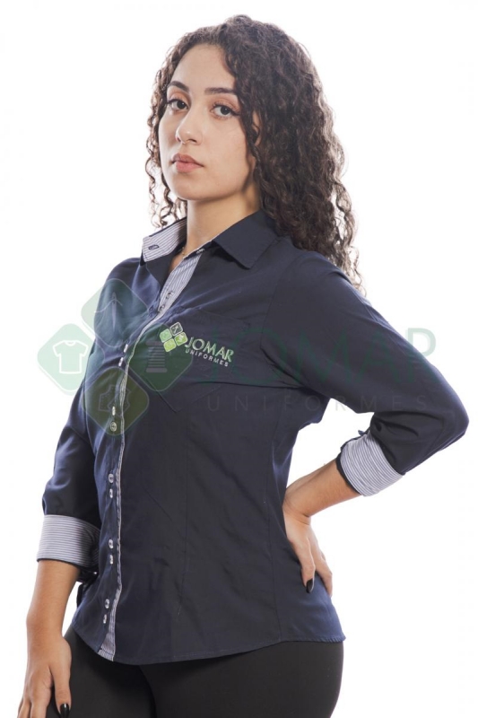 Camisa social feminina manga longa