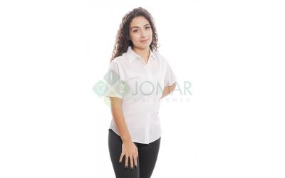 Camisa feminina básica branca manga curta